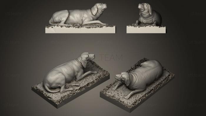 3D model dog on grass (STL)